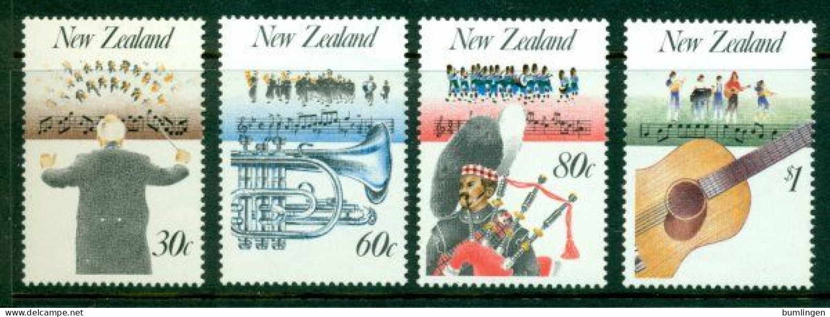 NEW ZEALAND 1986 Mi 974-77** Music In New Zealand [B977] - Musique