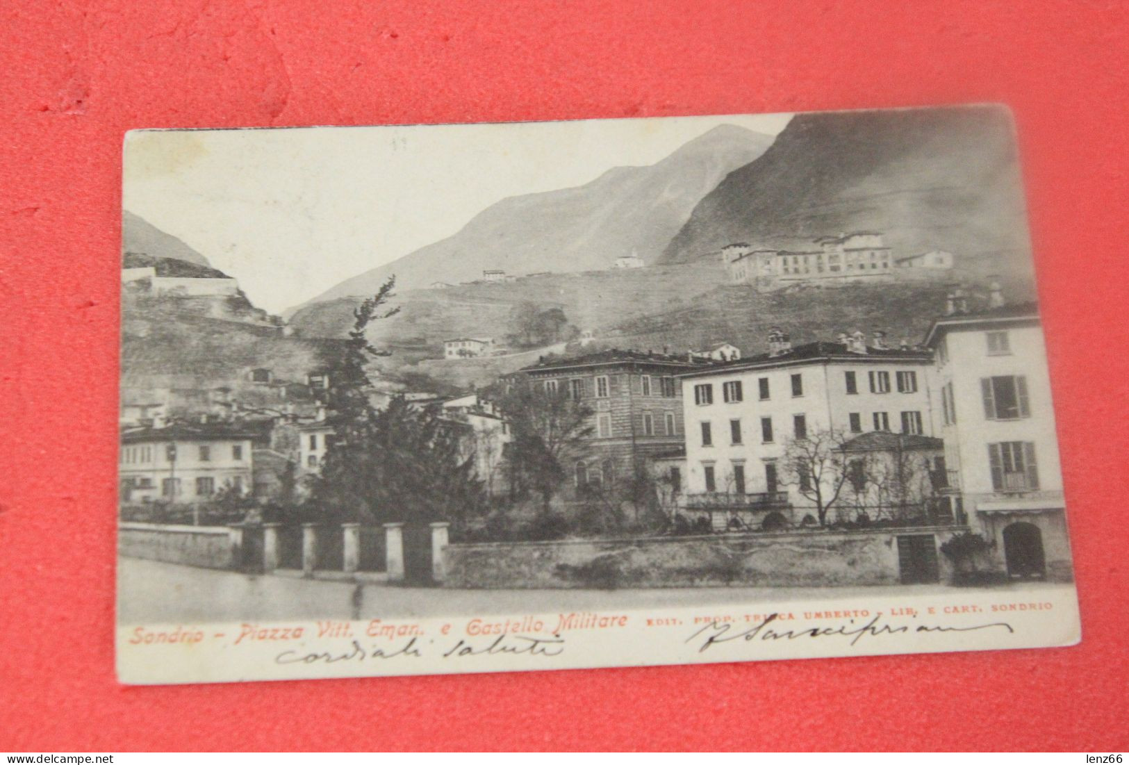 Sondrio Piazza VE E Castello Militare 1902 Ed. Trinca Molto Bella - Sondrio