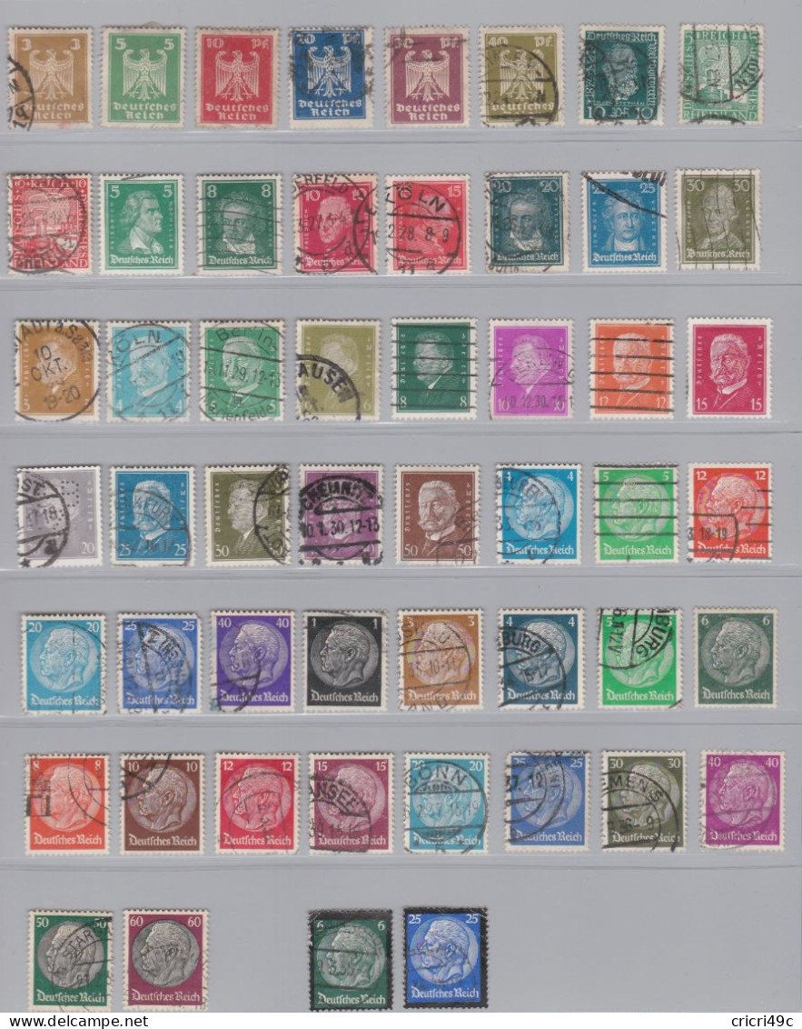 ALLEMAGNE Troisième Reich 1924/1933  1 Lot De 52 Timbres Oblitérés  (29) - Used Stamps