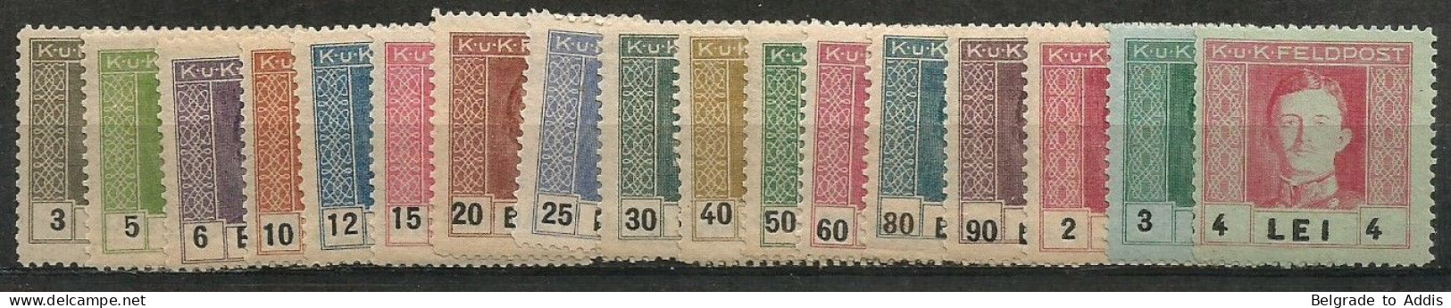 Romania Rumänien K.u.K. Austria Hungary Mi.18/34 Complete Set MH / * 1917 - Besetzungen