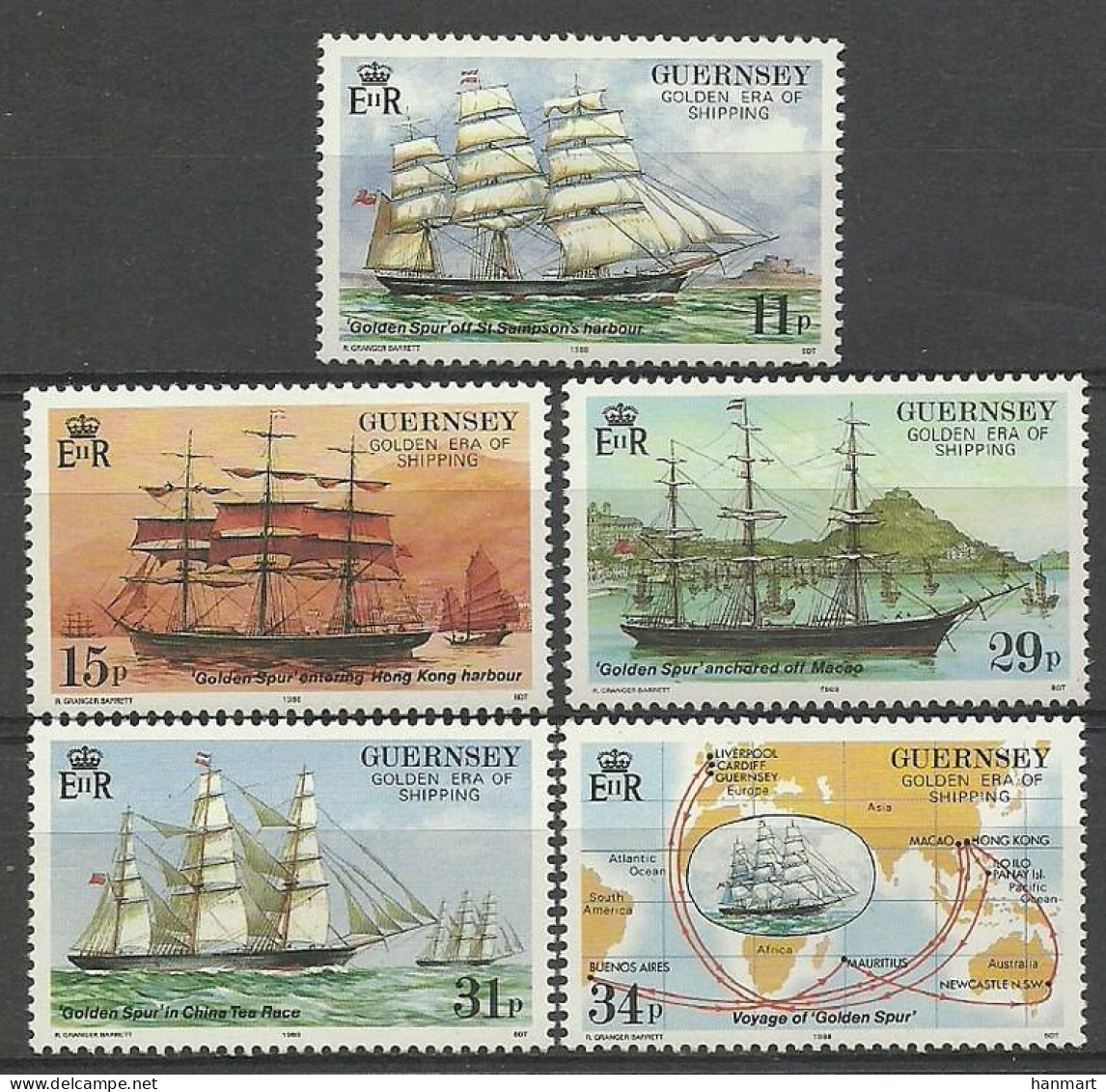 Guernsey 1988 Mi 408-412 MNH  (ZE3 GRN408-412) - Barcos