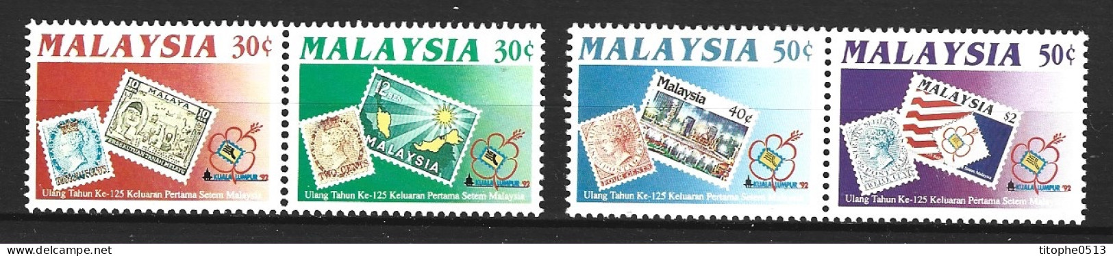 MALAISIE. N°490-3 De 1992. Timbres Sur Timbres. - Briefmarken Auf Briefmarken