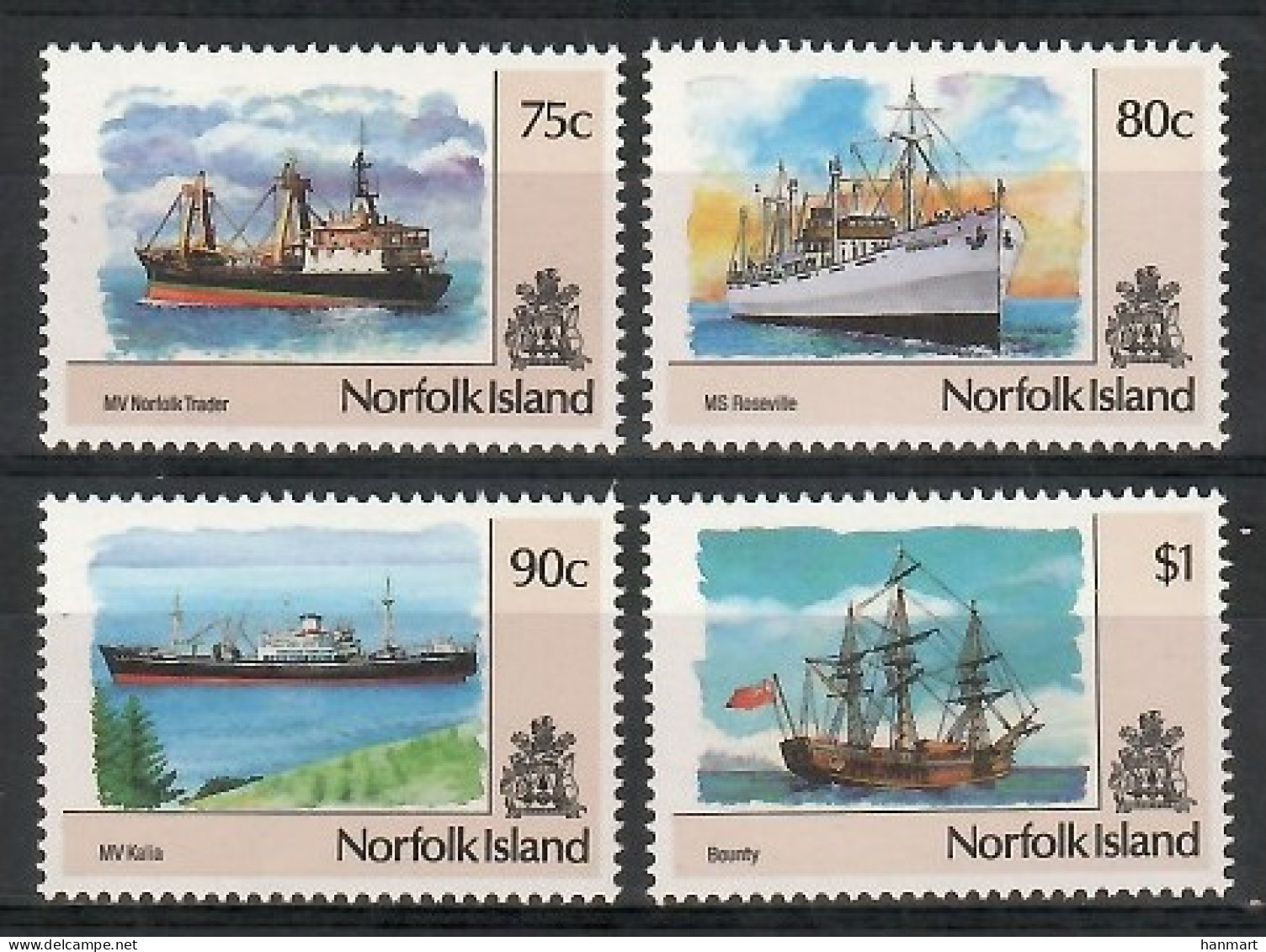 Norfolk Island 1991 Mi 508-511 MNH  (ZS7 NRF508-511) - Bateaux