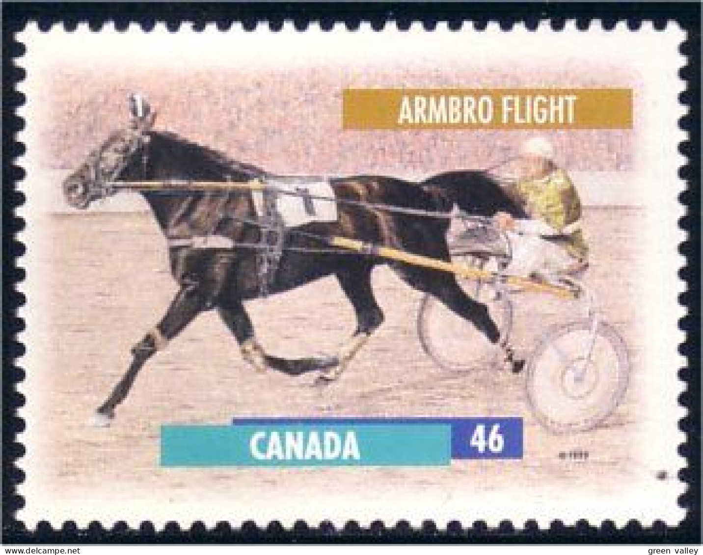 Canada Cheval Horse Pferd Armbro Flight 13 X 13.4 MNH ** Neuf SC (C17-94a) - Unused Stamps