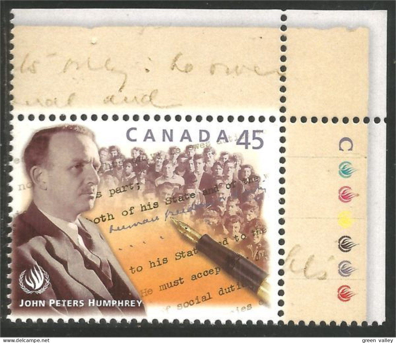 Canada Humphrey Human Rights Droits Homme MNH ** Neuf SC (C17-61dc) - Ungebraucht