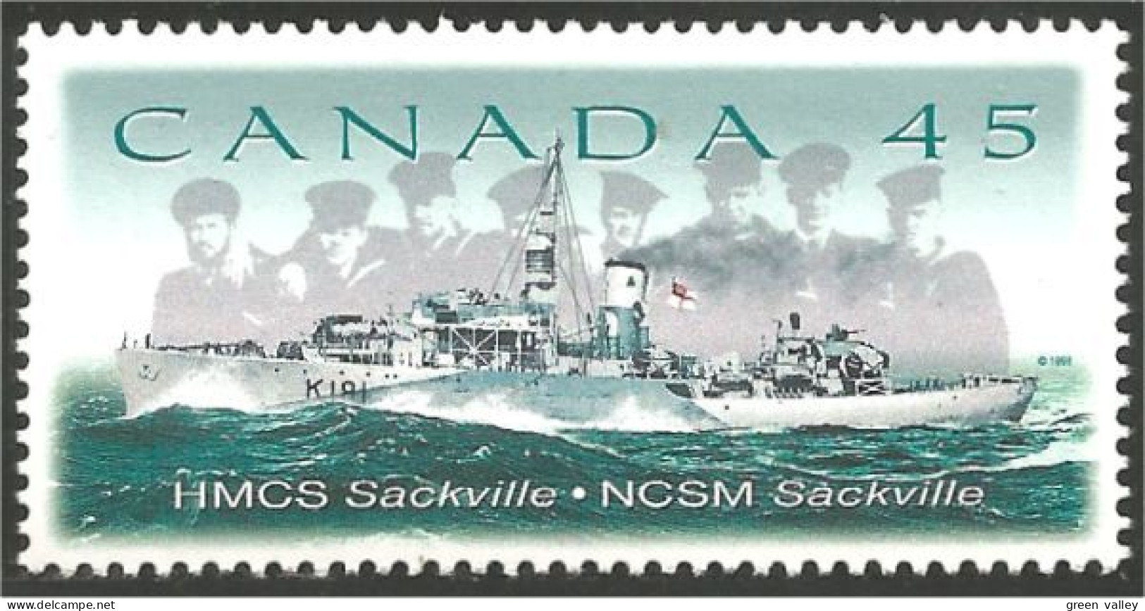 Canada Bateau Ship HMCS Sackville MNH ** Neuf SC (C17-62a) - Unused Stamps