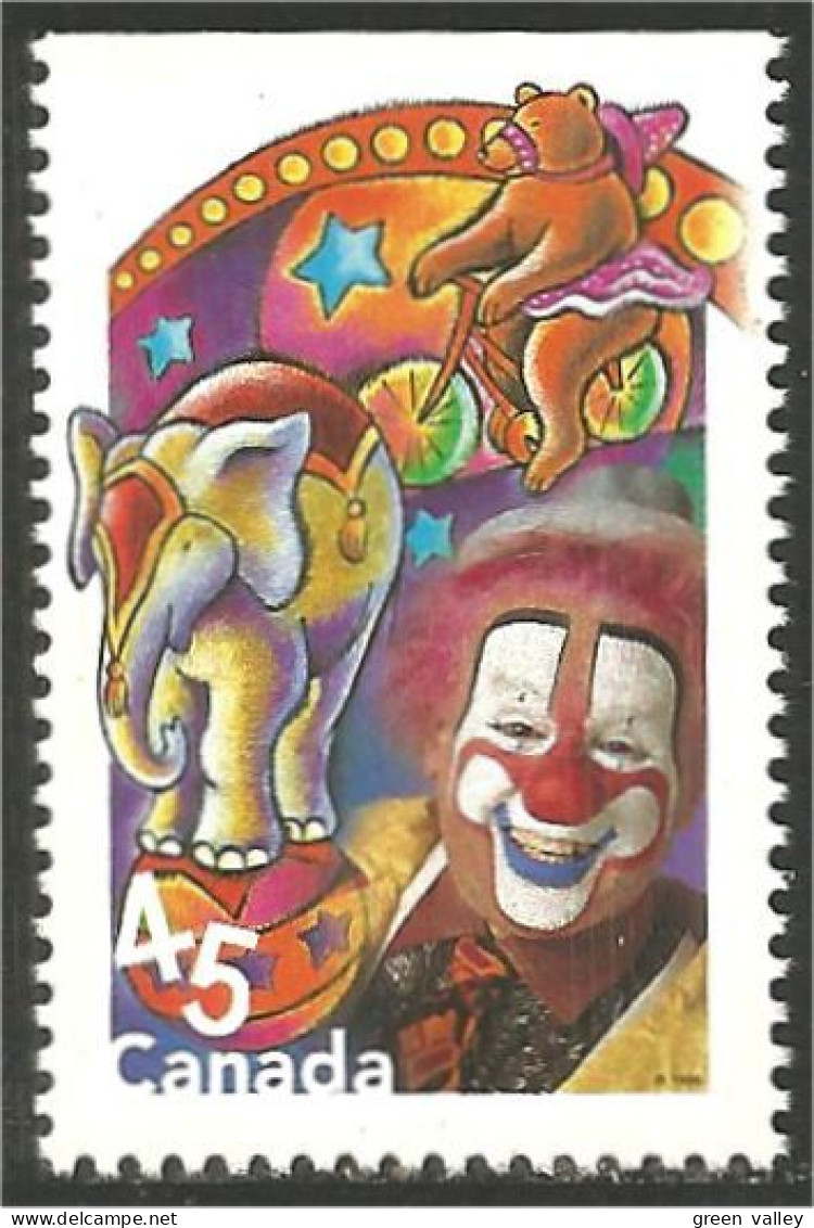 Canada Circus Cirque Clown Mask Masque Elephant Ours Bear Bicycle MNH ** Neuf SC (C17-57ha) - Neufs