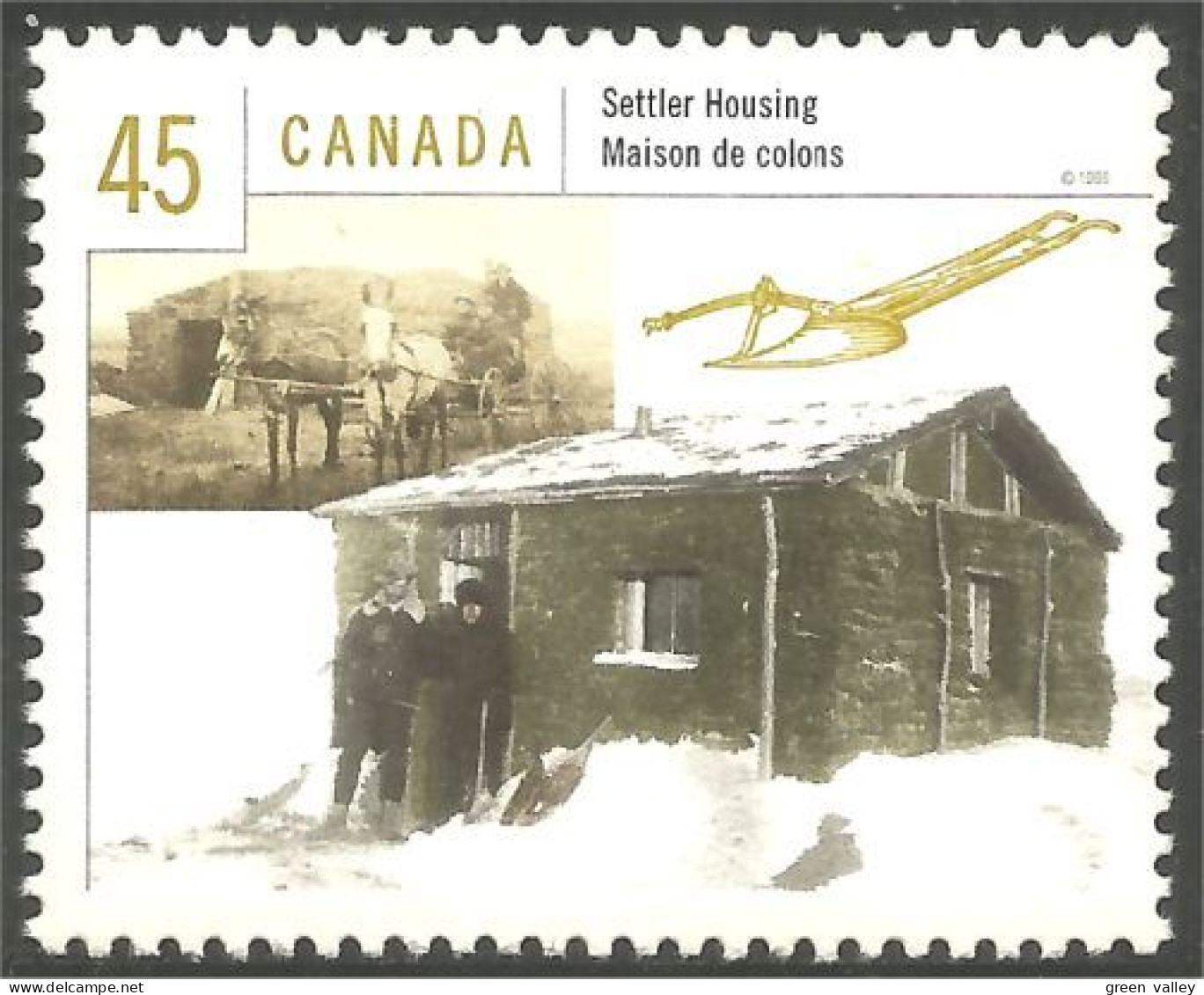 Canada Habitations Colons Pionniers Settlers Housing MNH ** Neuf SC (C17-55ba) - Ungebraucht