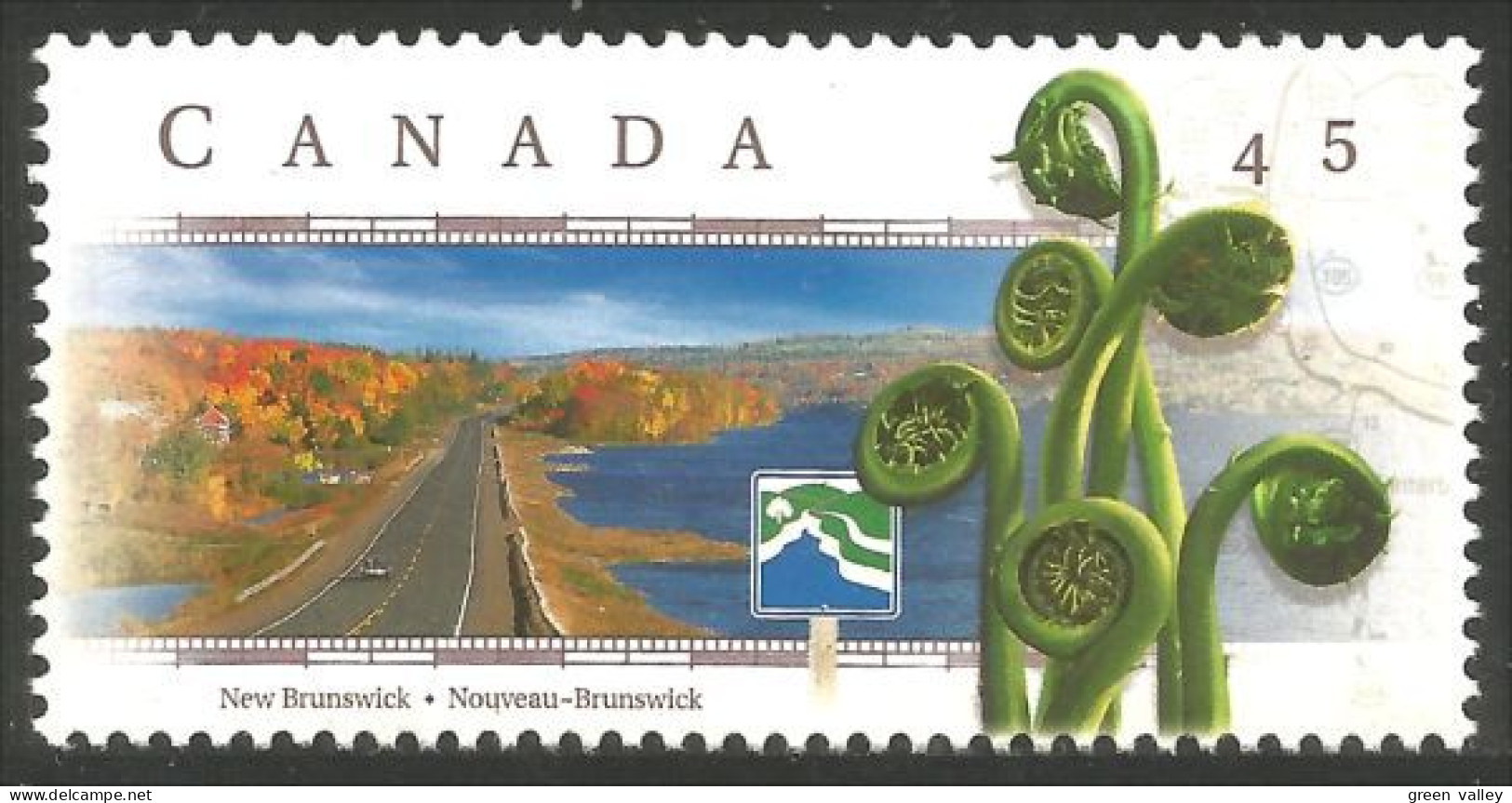 Canada Autoroute River Valley Highway New Brunswick Fougère Fern MNH ** Neuf SC (C17-41a) - Unused Stamps