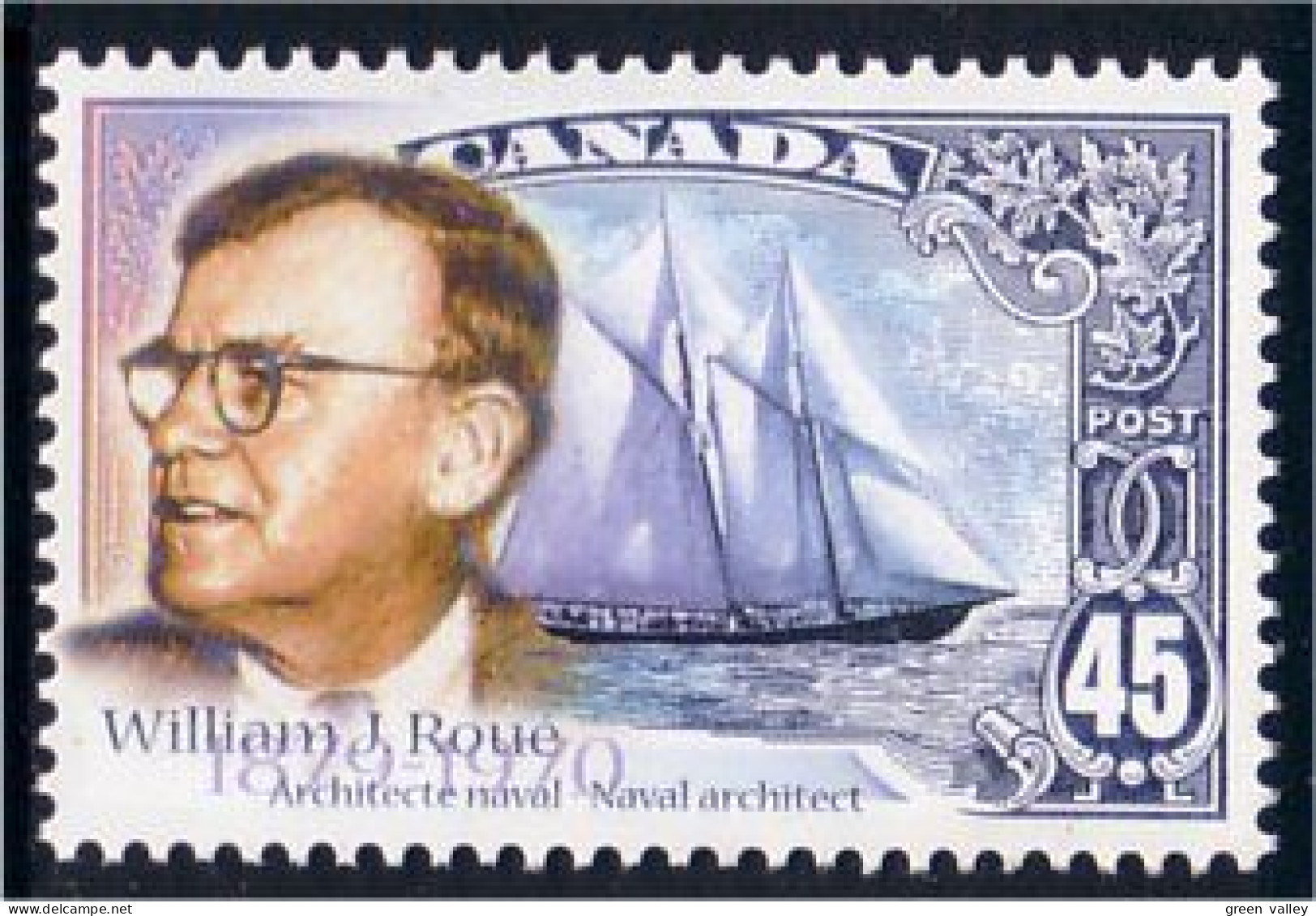 Canada William Roue Voilier Bluenose Sailing Ship MNH ** Neuf SC (C17-38a) - Unused Stamps