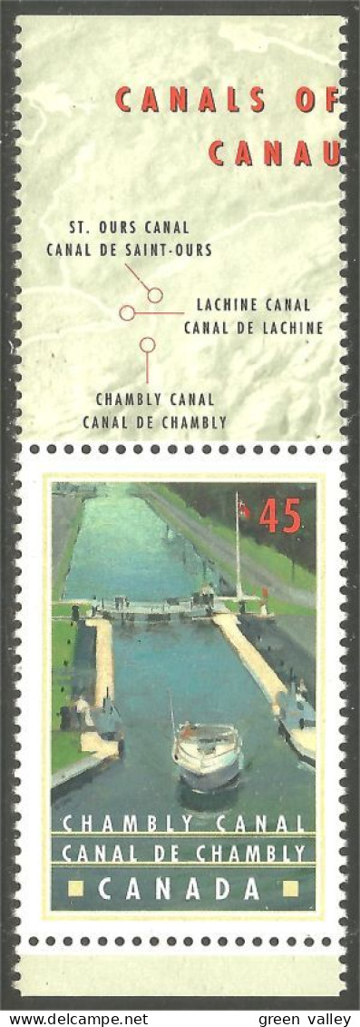 Canada Chambly Canal Bateau Ship Boat Schiff Avec étiquette With Label MNH ** Neuf SC (C17-30lbl) - Ongebruikt