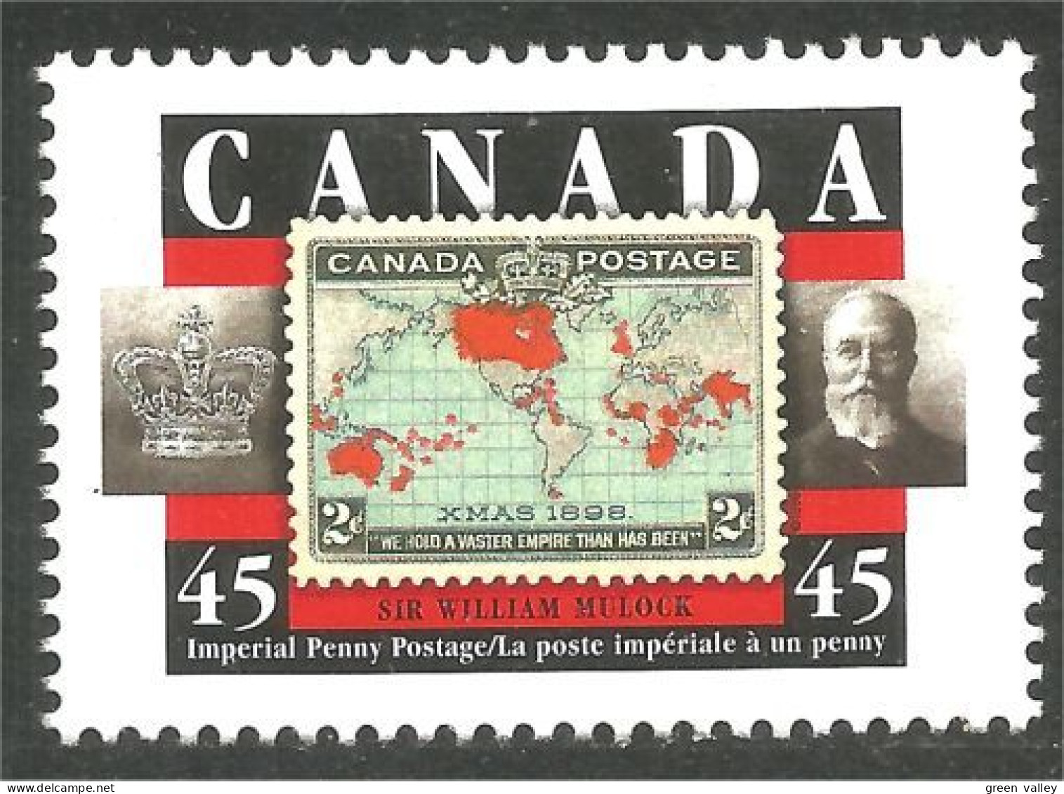 Canada Premier Timbre De Noel  First Christmas Stamp 1898 MNH ** Neuf SC (C17-22c) - Sellos Sobre Sellos