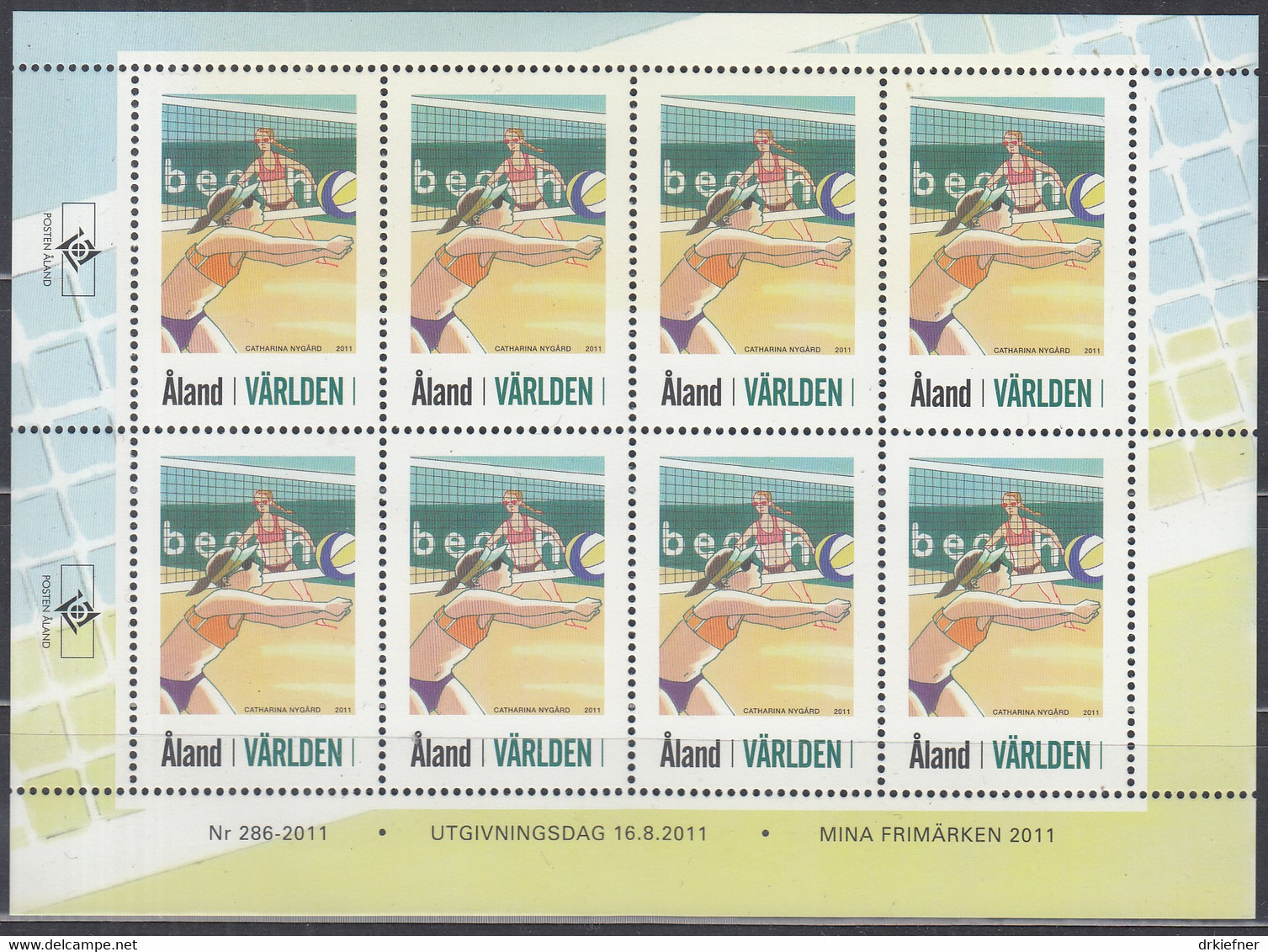 ALAND  349, Kleinbogen, Postfrisch **, Meine Marke: Beachvolleyball, 2011 - Ålandinseln