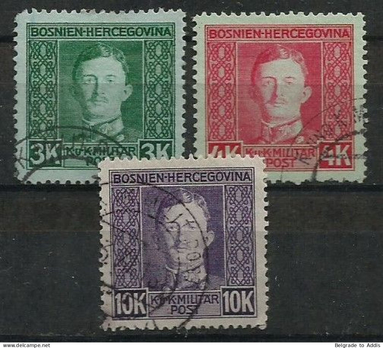 Bosnia Bosnien K.u.K. Austria Hungary Mi.139, 140 & 141 All The 3 Key Stamps Of The Set Used 1917 - Bosnia Herzegovina