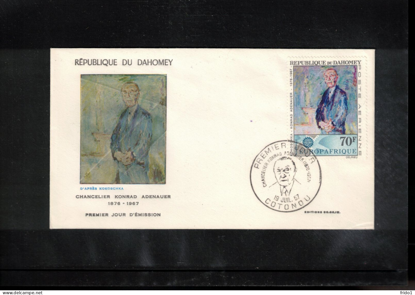 Dahomey 1967  Im Memoriam Dr. Konrad Adenauer FDC - Autres & Non Classés