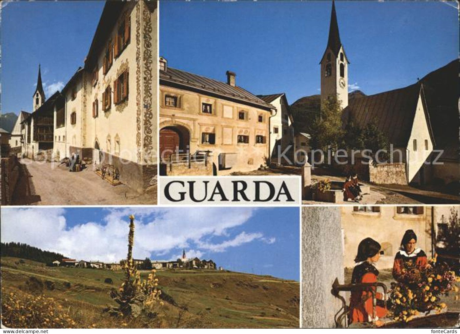 11903821 Guarda Inn Dorfpartie Kirche Engadinerinnen Guarda - Otros & Sin Clasificación