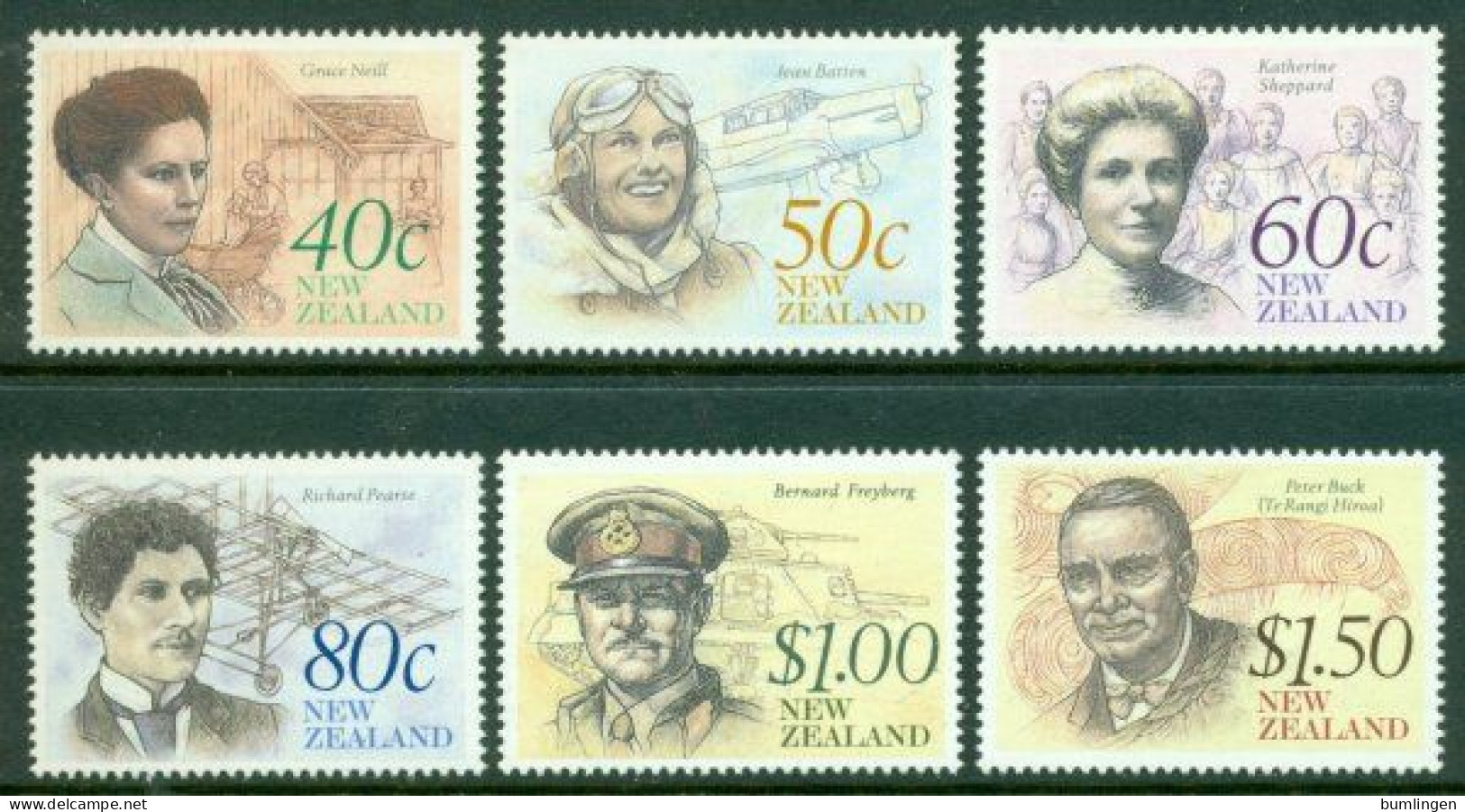 NEW ZEALAND 1990 Mi 1116-21** Personalities [B1002] - Sonstige & Ohne Zuordnung