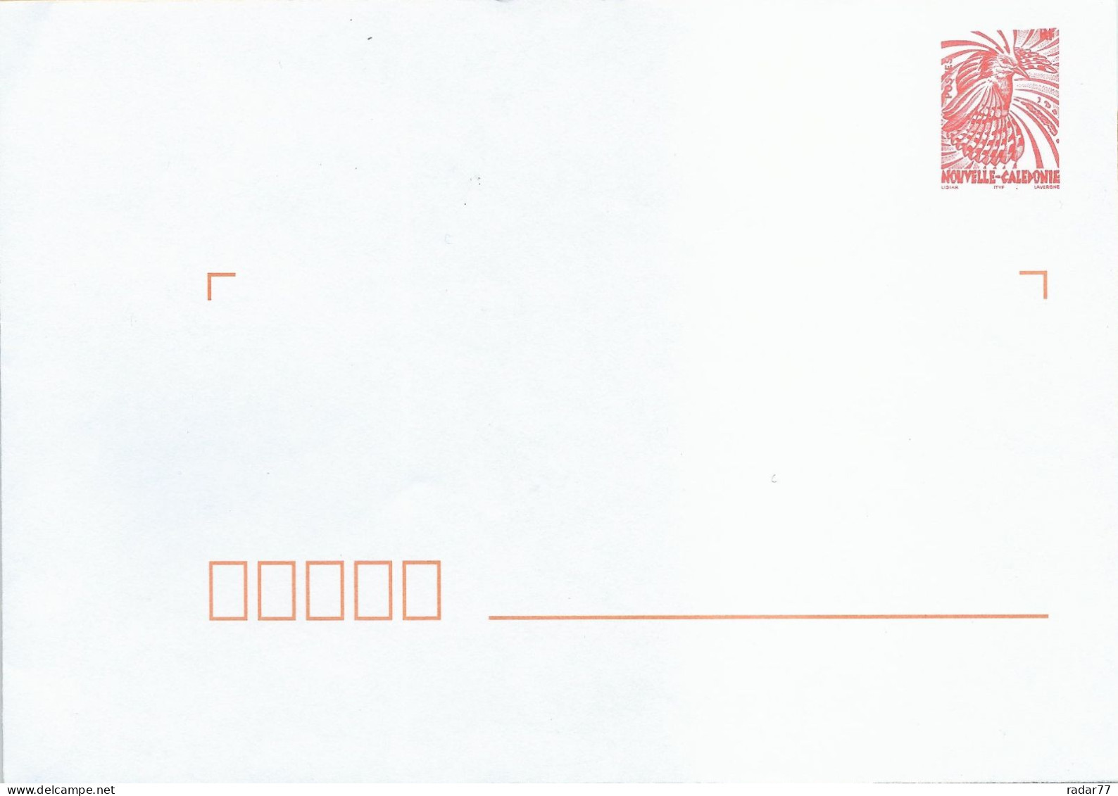 Nouvelle-Calédonie PAP N°17E Petite Enveloppe Timbre Cagou Rouge Neuf** - Postal Stationery