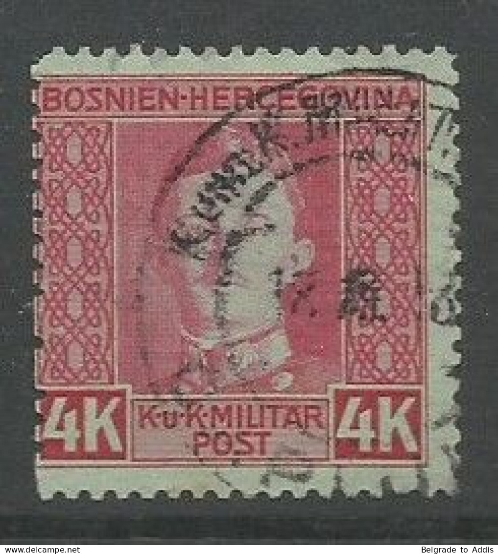 Bosnia Bosnien K.u.K. Austria Hungary Mi.140 ERROR Shorter Stamp On Left Side Used 1917 Shifted Perforation Or Fake? - Bosnie-Herzegovine