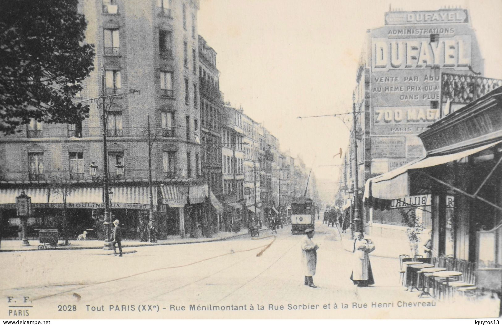 CPA. [75] > TOUT PARIS > N°2028 - Rue Ménilmontant à La Rue Sorbier Et à La Rue Henri Chevreau - (XXe Arrt.) - F. Fleury - District 20