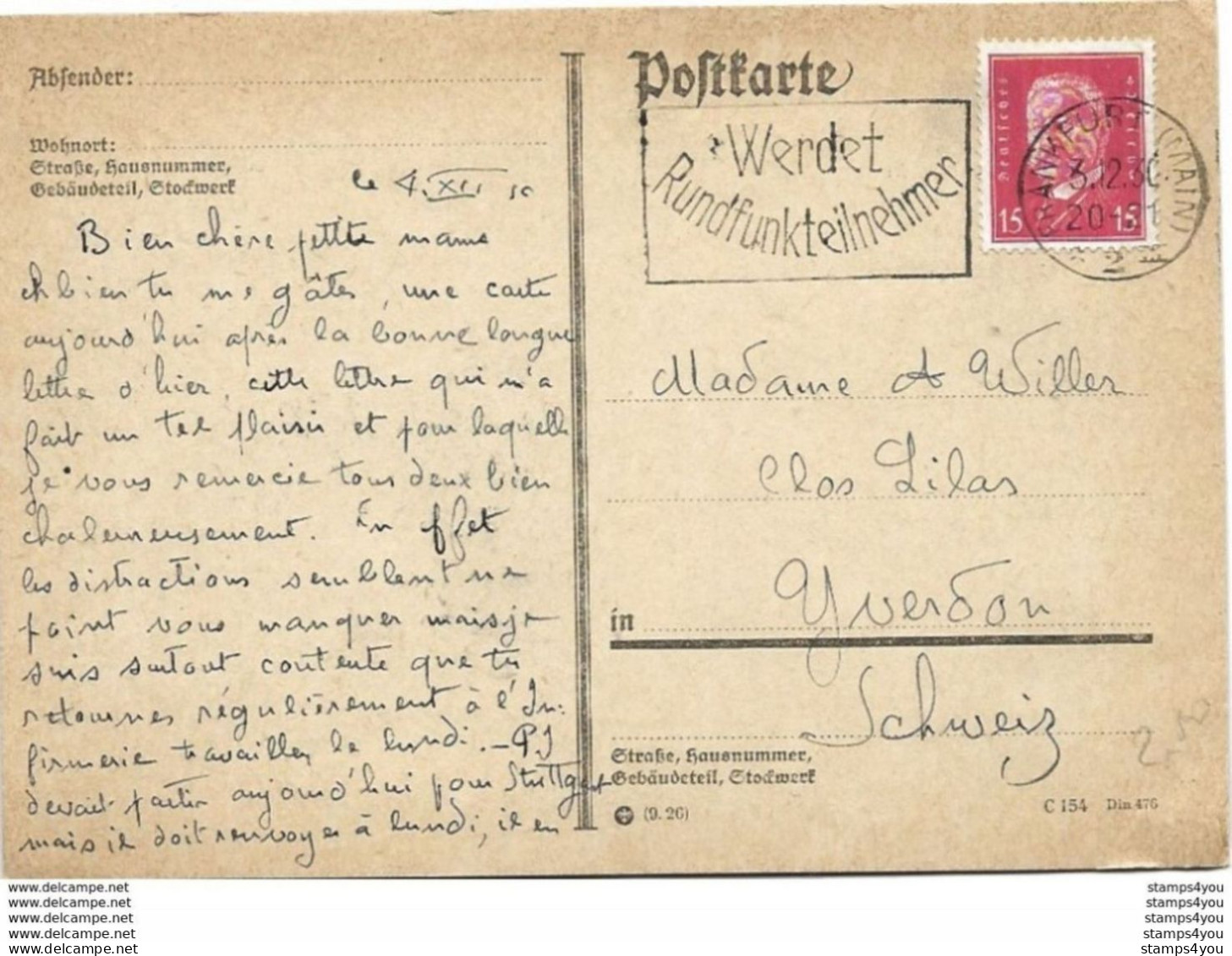 126 - 91 - Carte Envoyée De Frankfurt 1930 - Covers & Documents