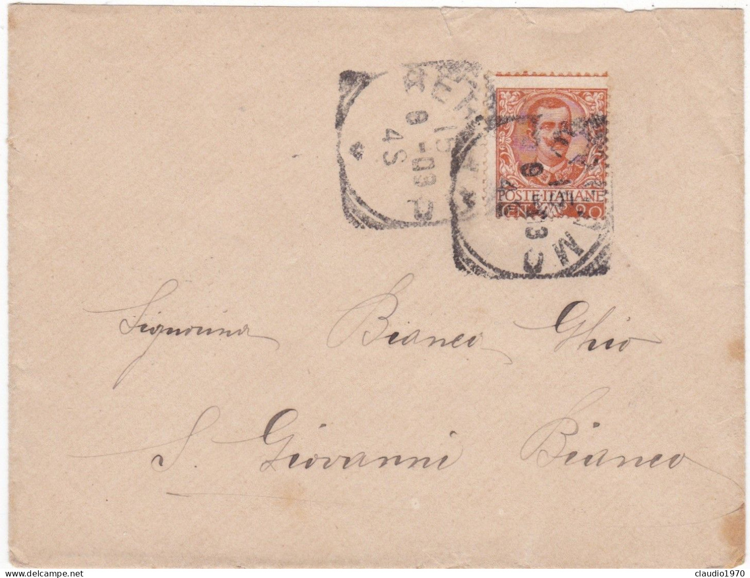 REGNO ITALIA - BERGAMO - BUSTA - VIAGGIATA PER S. GIOVANNI BIANCO (BG) 1903 - Poststempel