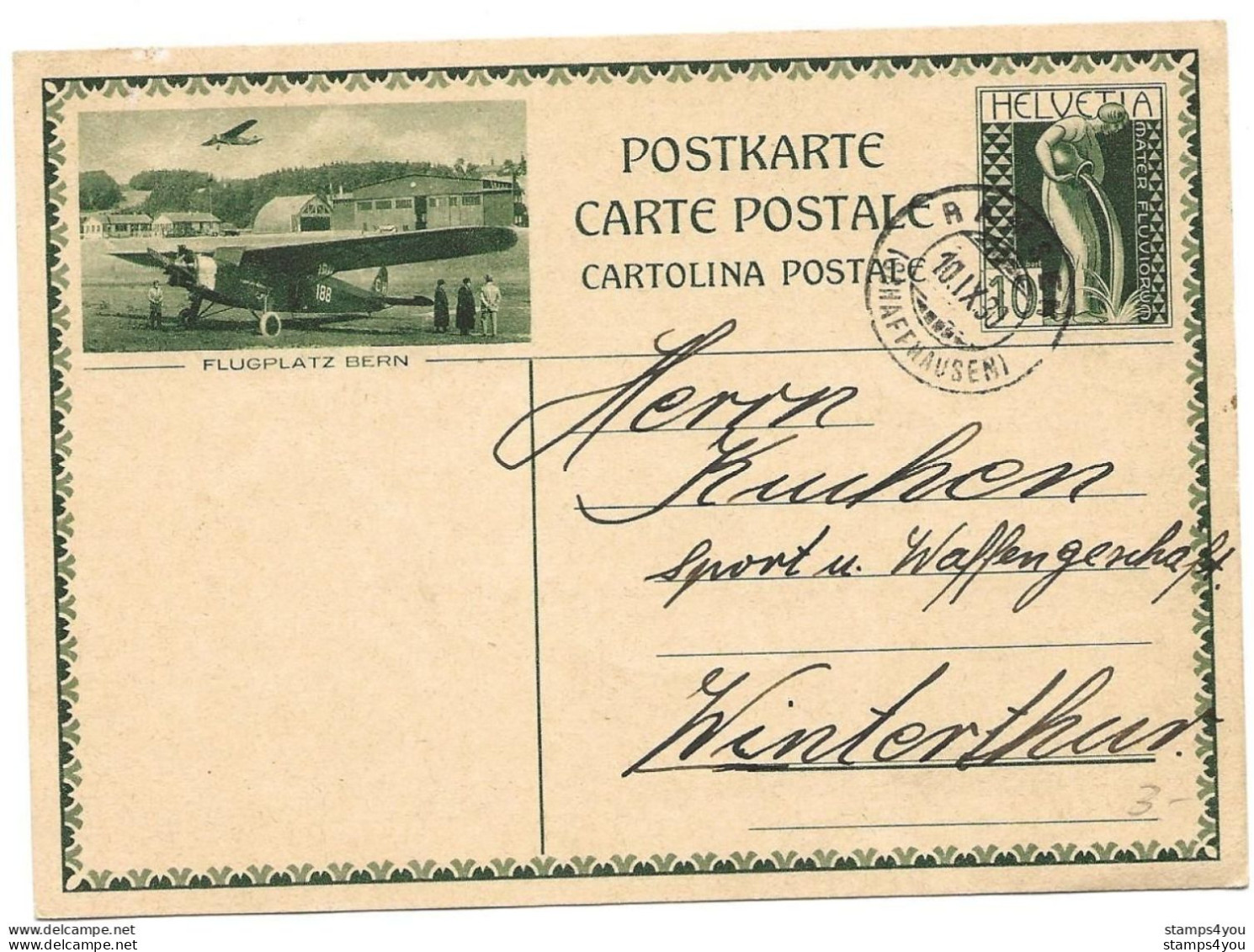 431 - 87 - Entier Postal Avec Illustration "Flugplatz Bern" 1930 - Stamped Stationery