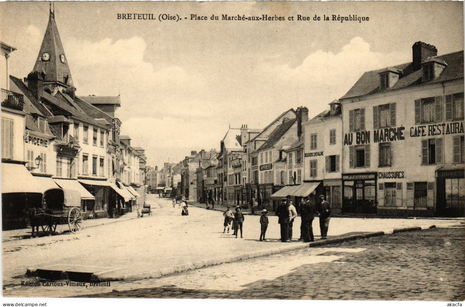 CPA Breteuil Place Du Marché Aux Herbes (1279938) - Breteuil