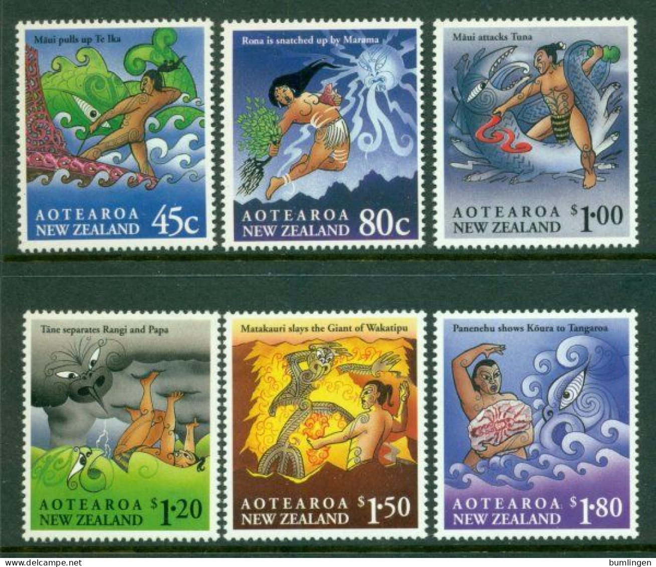 NEW ZEALAND 1994 Mi 1354-59** Maori Legends [B1027] - Contes, Fables & Légendes