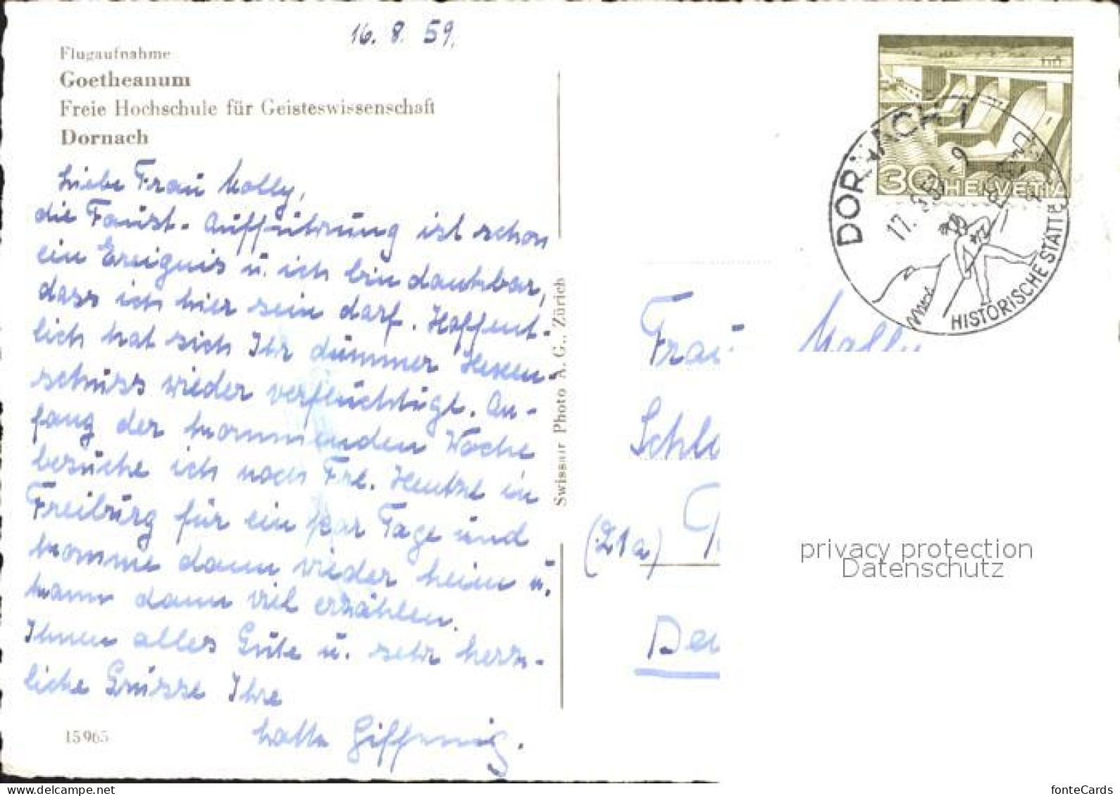 11902782 Dornach SO Fliegeraufnahme Goetheanum Dornach - Autres & Non Classés