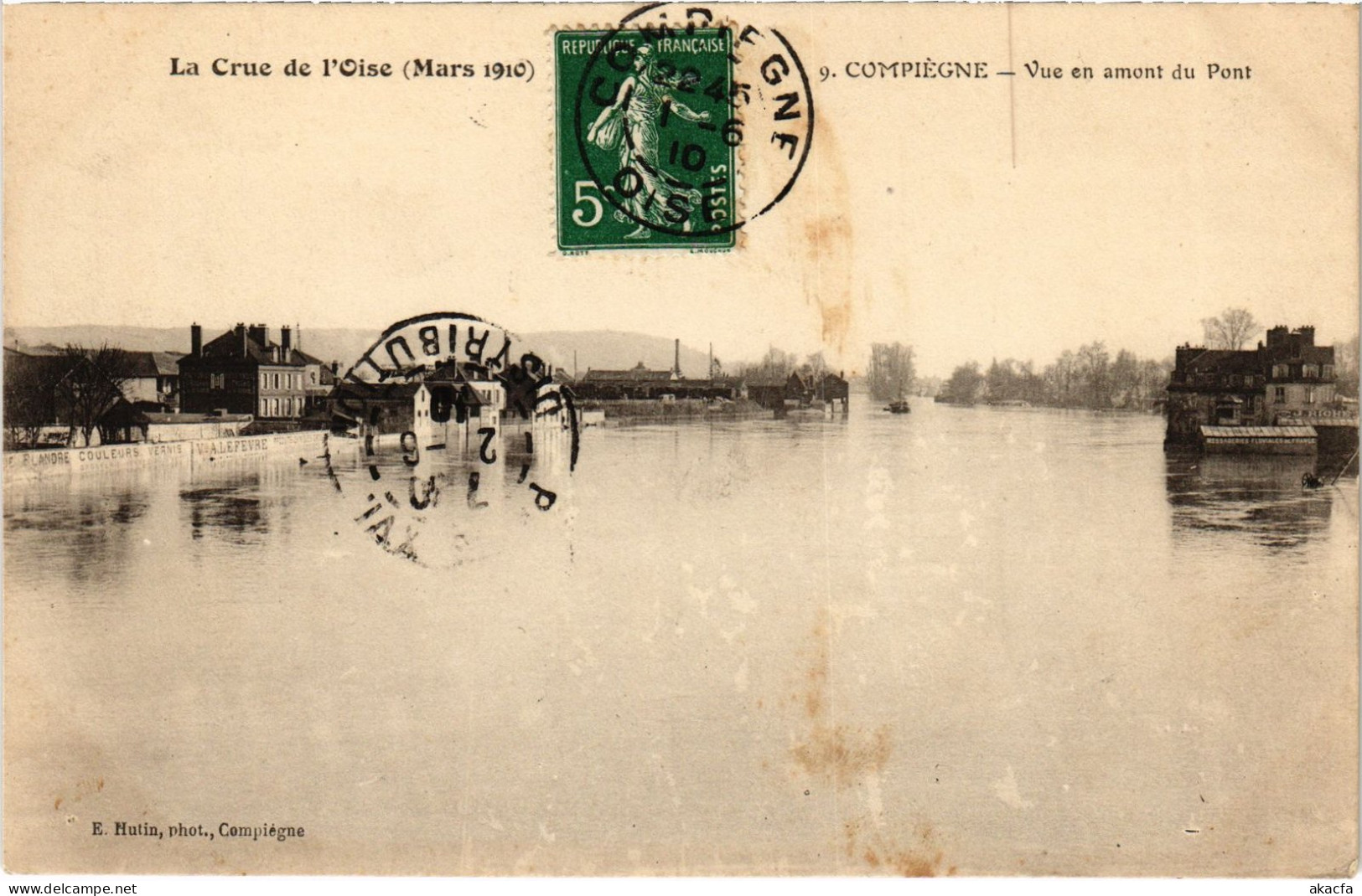 CPA Compiegne Vue En Amont Du Pont Crue De L'Oise (1279951) - Compiegne