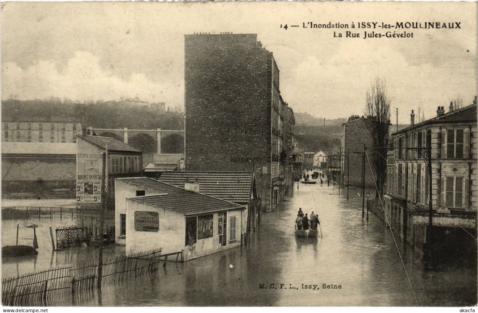 CPA Issy-les-Moulineaux Rue Jules-Gévelot Inondations (1391222) - Issy Les Moulineaux