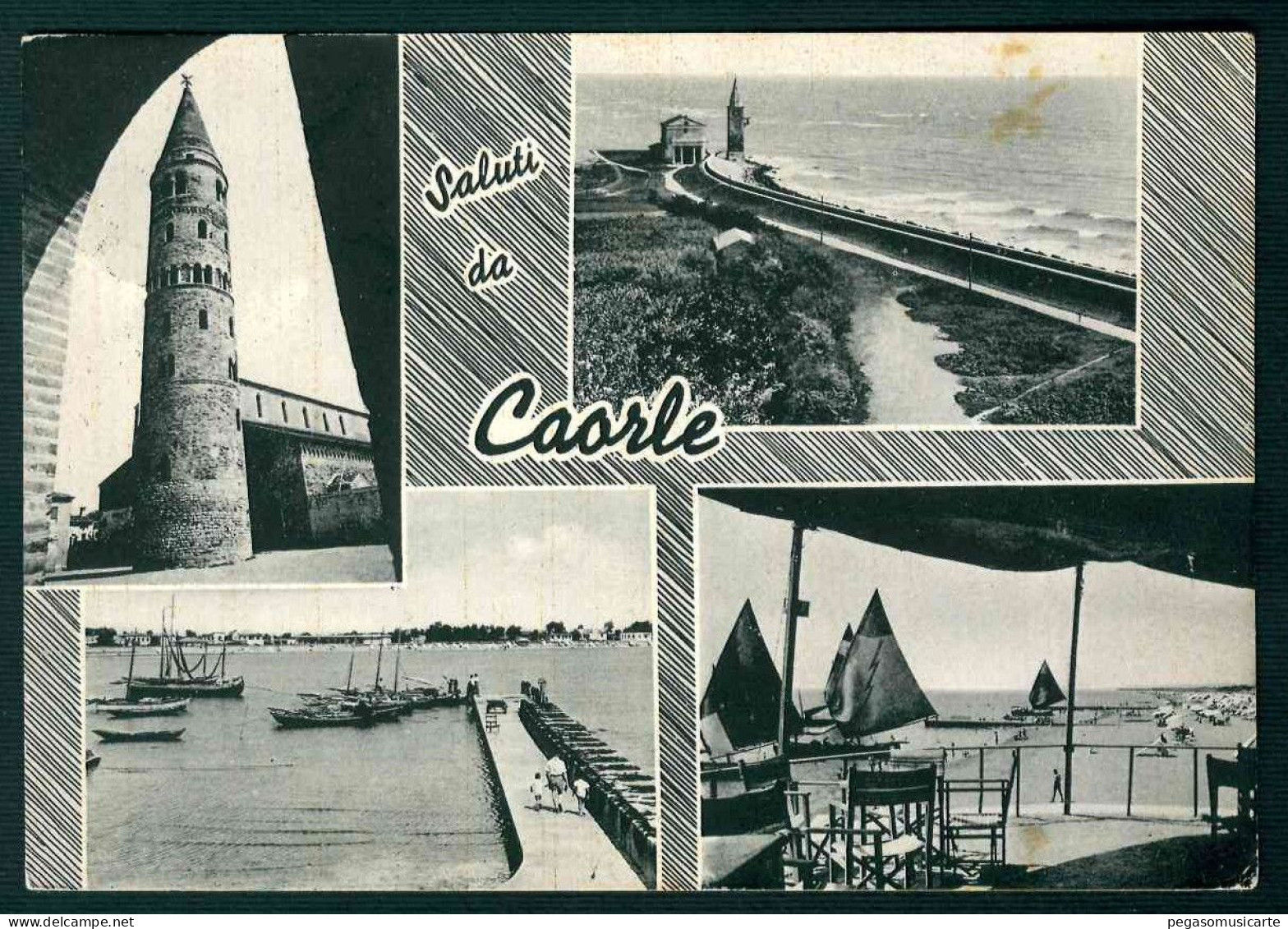 BF151 SALUTI DA CAORLE 4 VEDUTE - VENEZIA - 1957 - Andere & Zonder Classificatie