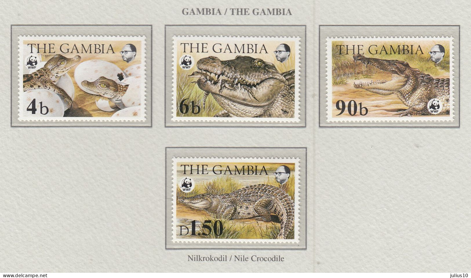 GAMBIA 1984 WWF Crocodile Mi 517-520 MNH(**) Fauna 703 - Autres & Non Classés