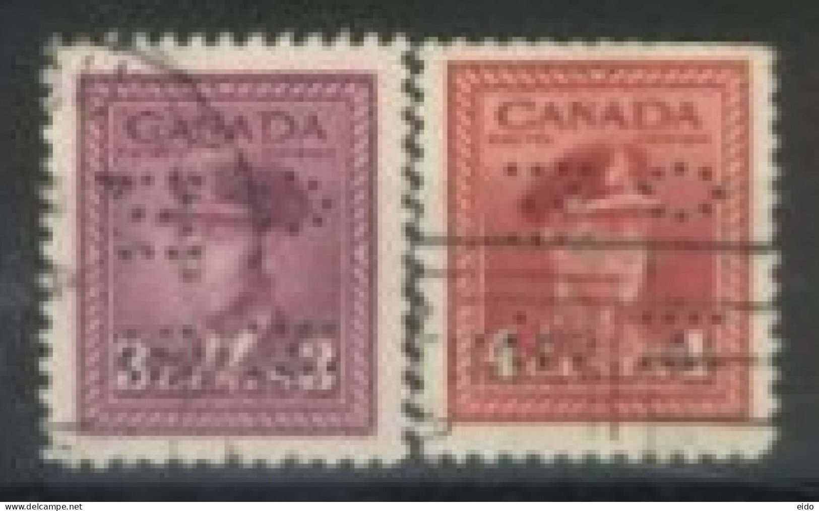 CANADA - 1942, KING GEORGE VI IN NAVAL UNIFORM STAMPS SET OF 2, USED. - Used Stamps