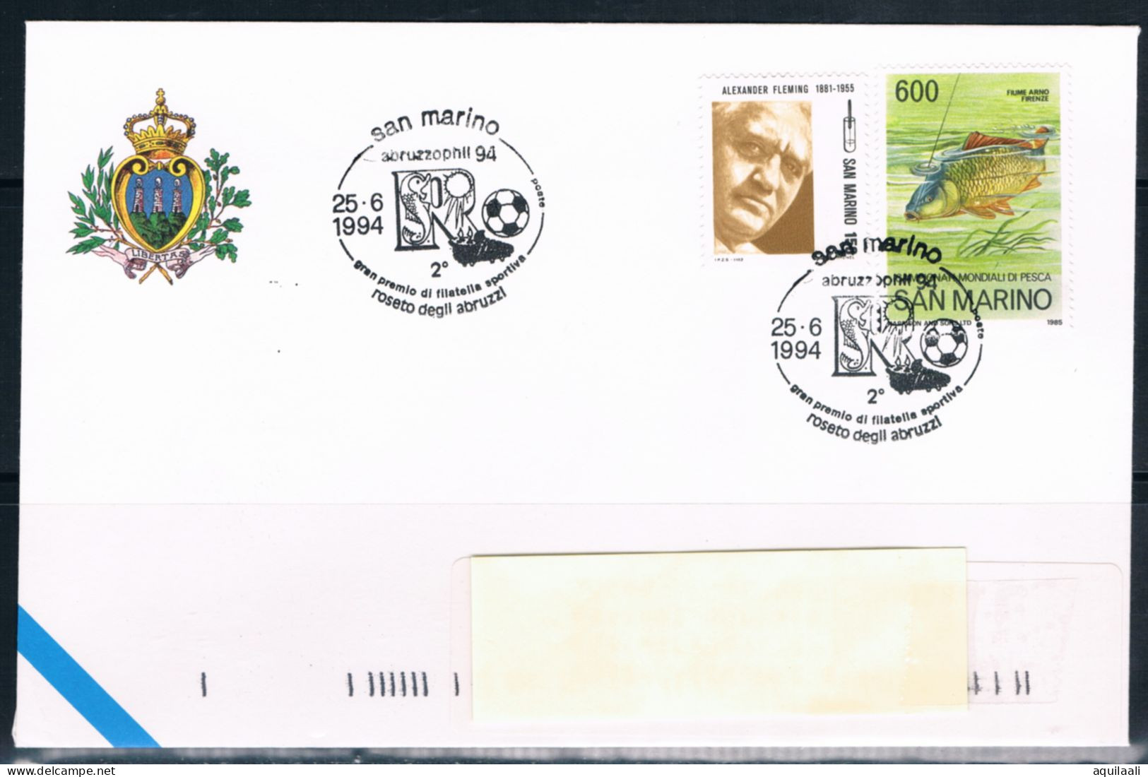 SAN MARINO 1994 - Expo Abruzzophil  94,Roseto Degli Abbruzzi", Annullo Speciale. - Briefmarkenausstellungen