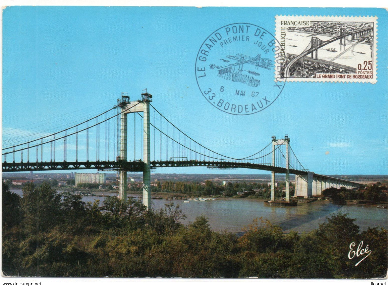 Cartes Maxi  1967 Premier Jour; Le Grand Pont De BORDEAUX - 1960-1969