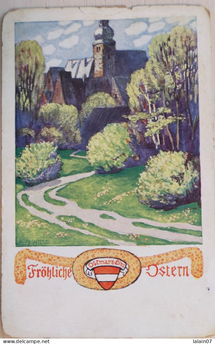 C. P. A. : Fröhliche Ostern, Ostmark Linz, Stamp In 1917 - 1900-1949