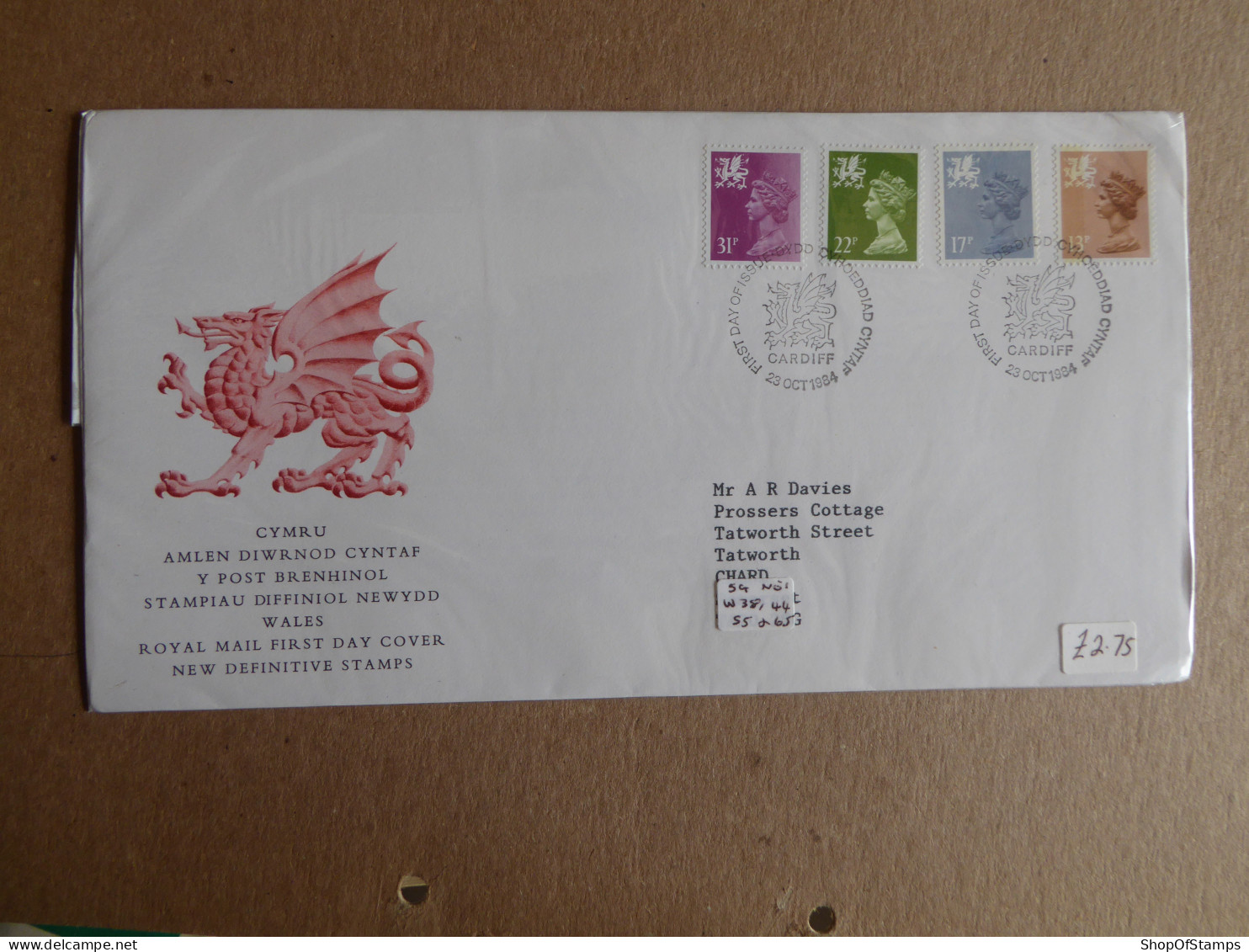 GREAT BRITAIN SG  FDC  WALES Definitive Covers 1984 - Sin Clasificación
