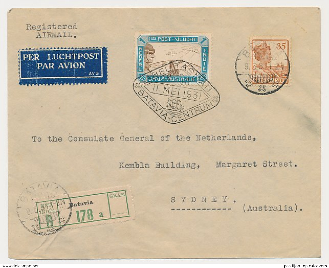 VH C 90 I E Batavia Ned. Indie - Sydney Australie 1931    - Ohne Zuordnung