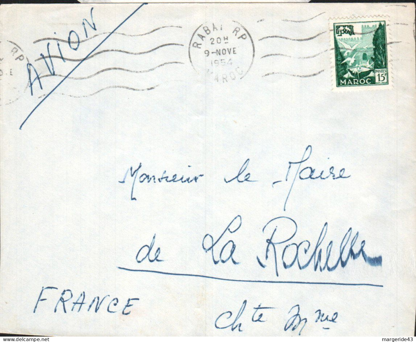 MAROC SEUL SUR LETTRE POUR LA FRANCE 1954 - Maroc (1956-...)