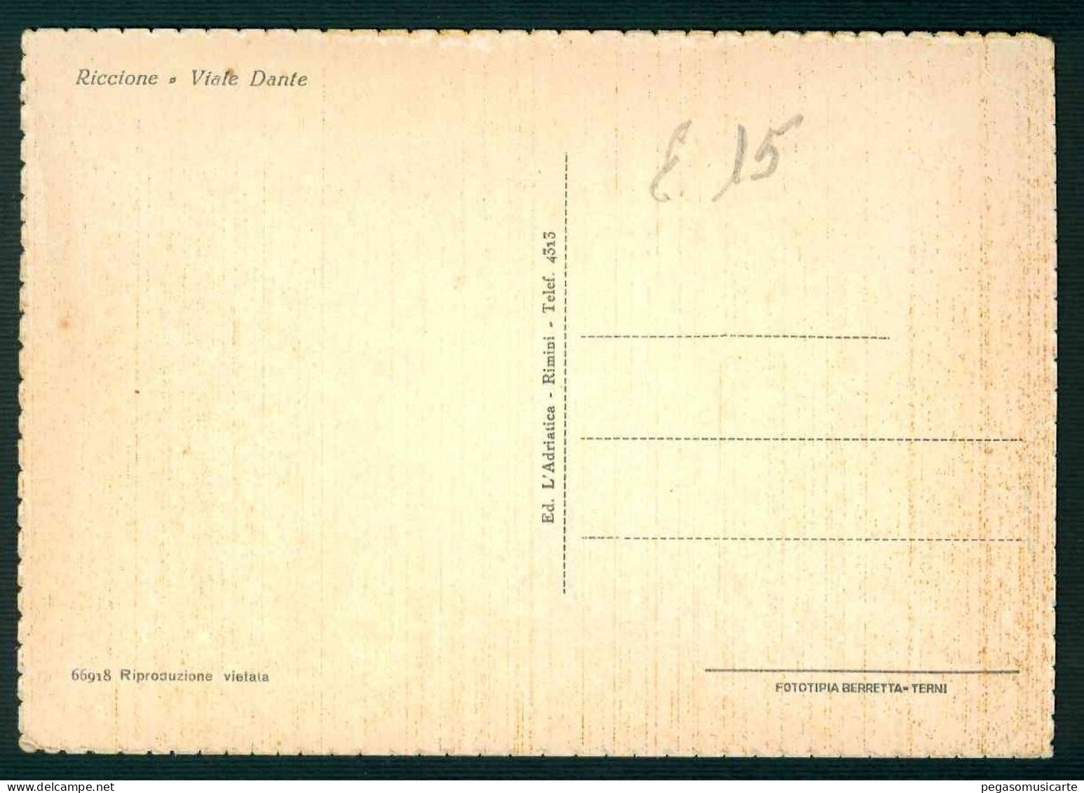 BF154 RICCIONE VIALE DANTE - ANIMATISSIMA - RIMINI 1940 CIRCA - Sonstige & Ohne Zuordnung