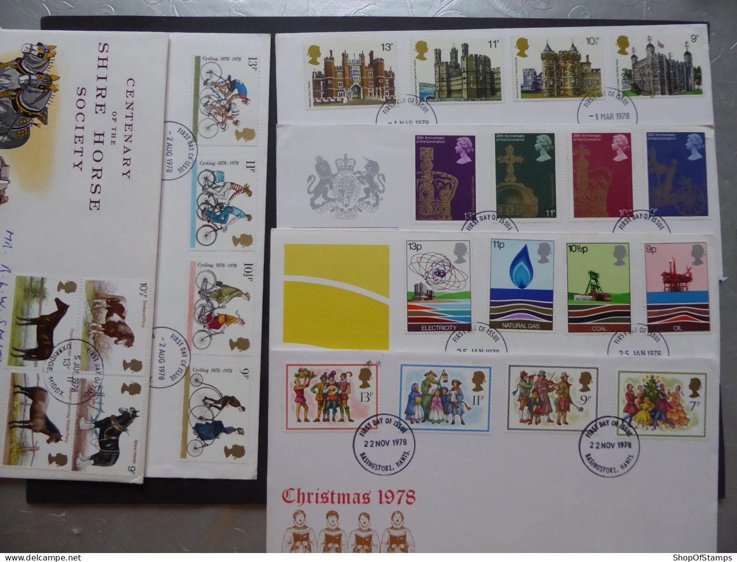 GREAT BRITAIN SG  FDC  6 COVERS OF 1978  - Ohne Zuordnung