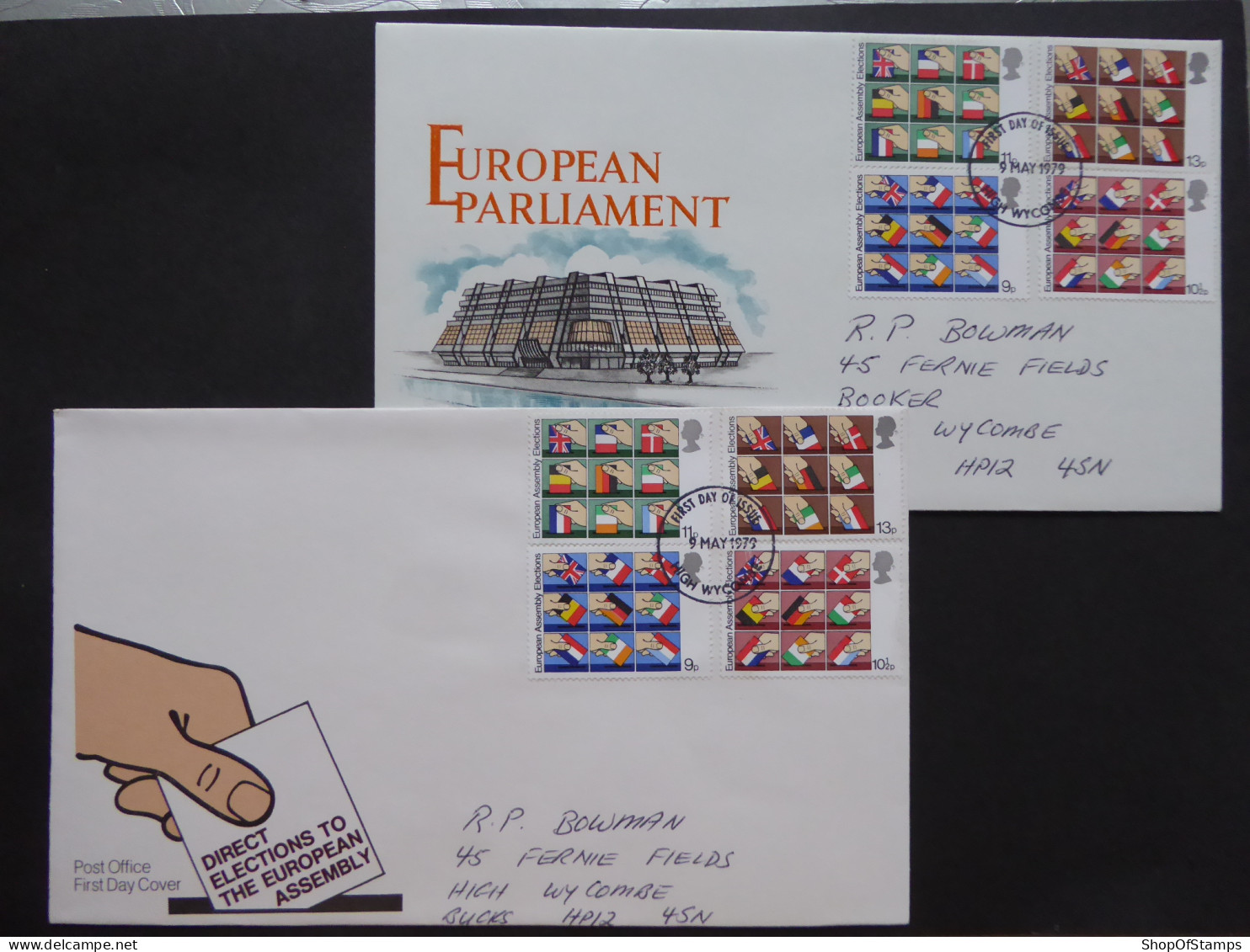 GREAT BRITAIN SG 1083-86 FIRST DIRECT ELECTIONS TO EU ASSEMBLY FDC  2 DIFFERENT  - Non Classés