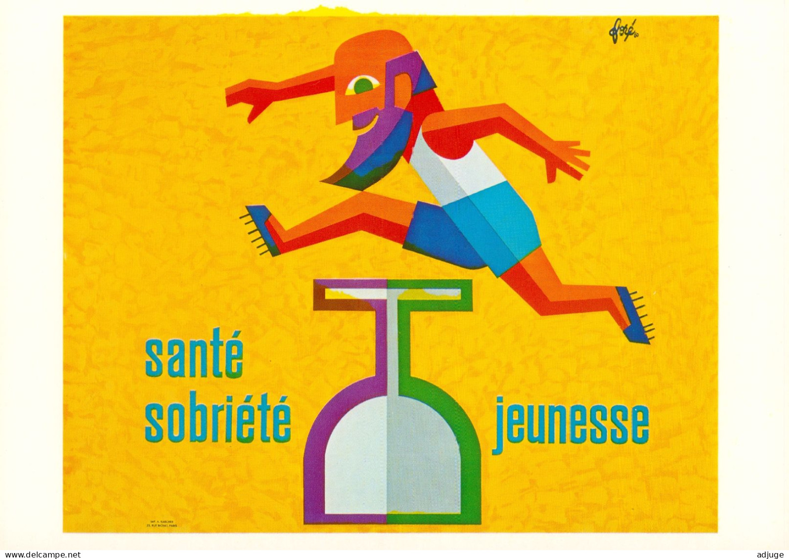 CPM- Illustrateur Affichiste FORÉ -Lutte Contre L'Alcoolisme "Santé = Sobriété = Jeunesse" - Fore