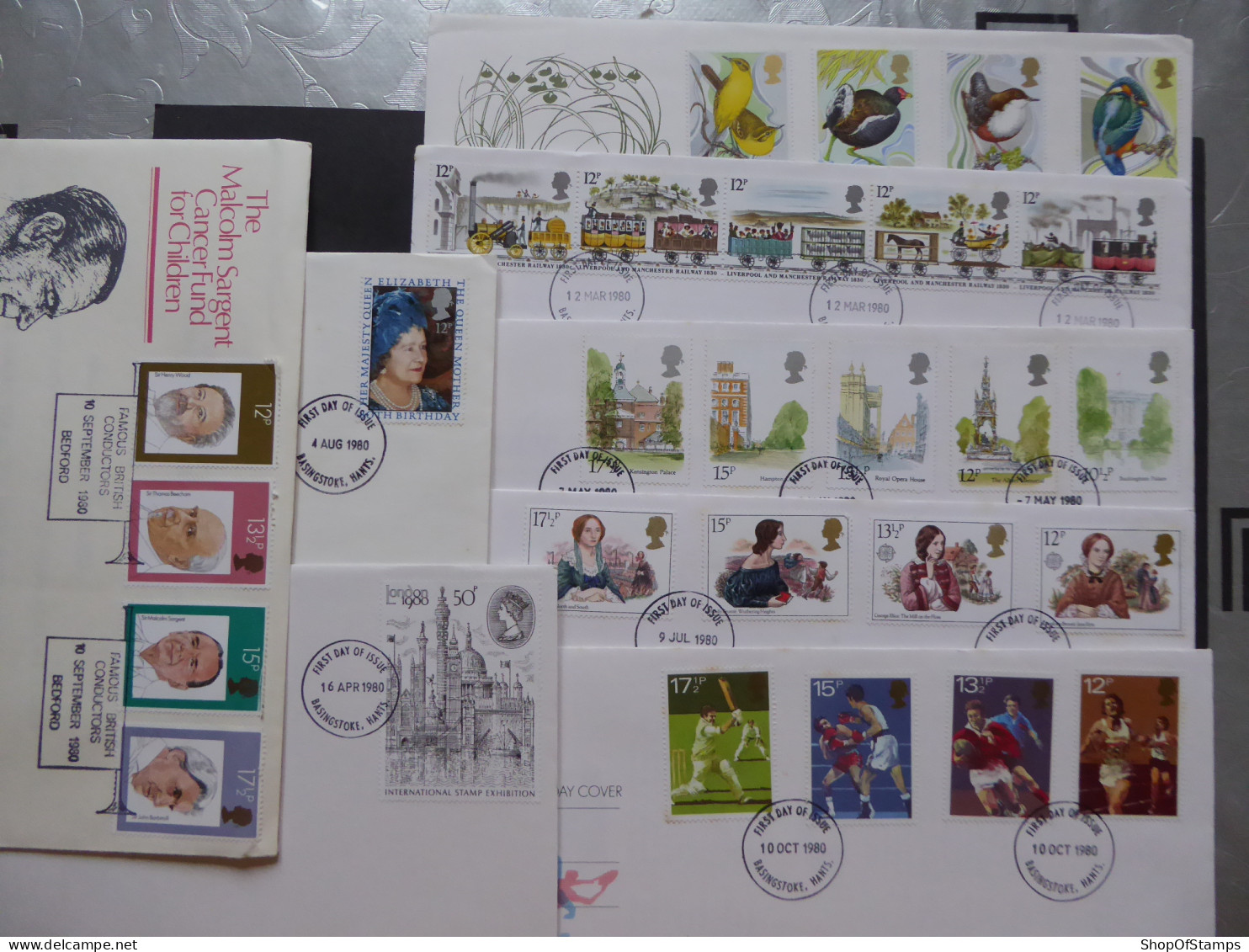 GREAT BRITAIN SG  FDC  8 COVERS OF 1980  - Non Classés