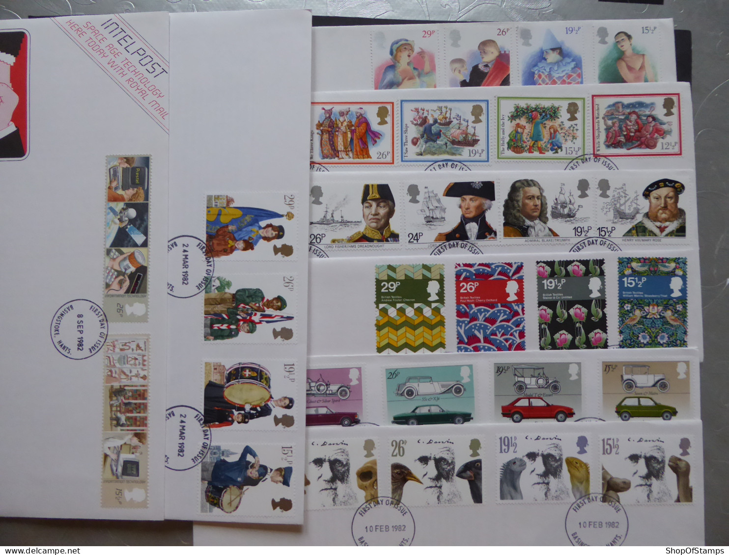 GREAT BRITAIN SG  FDC  8 COVERS OF 1982  - Non Classés