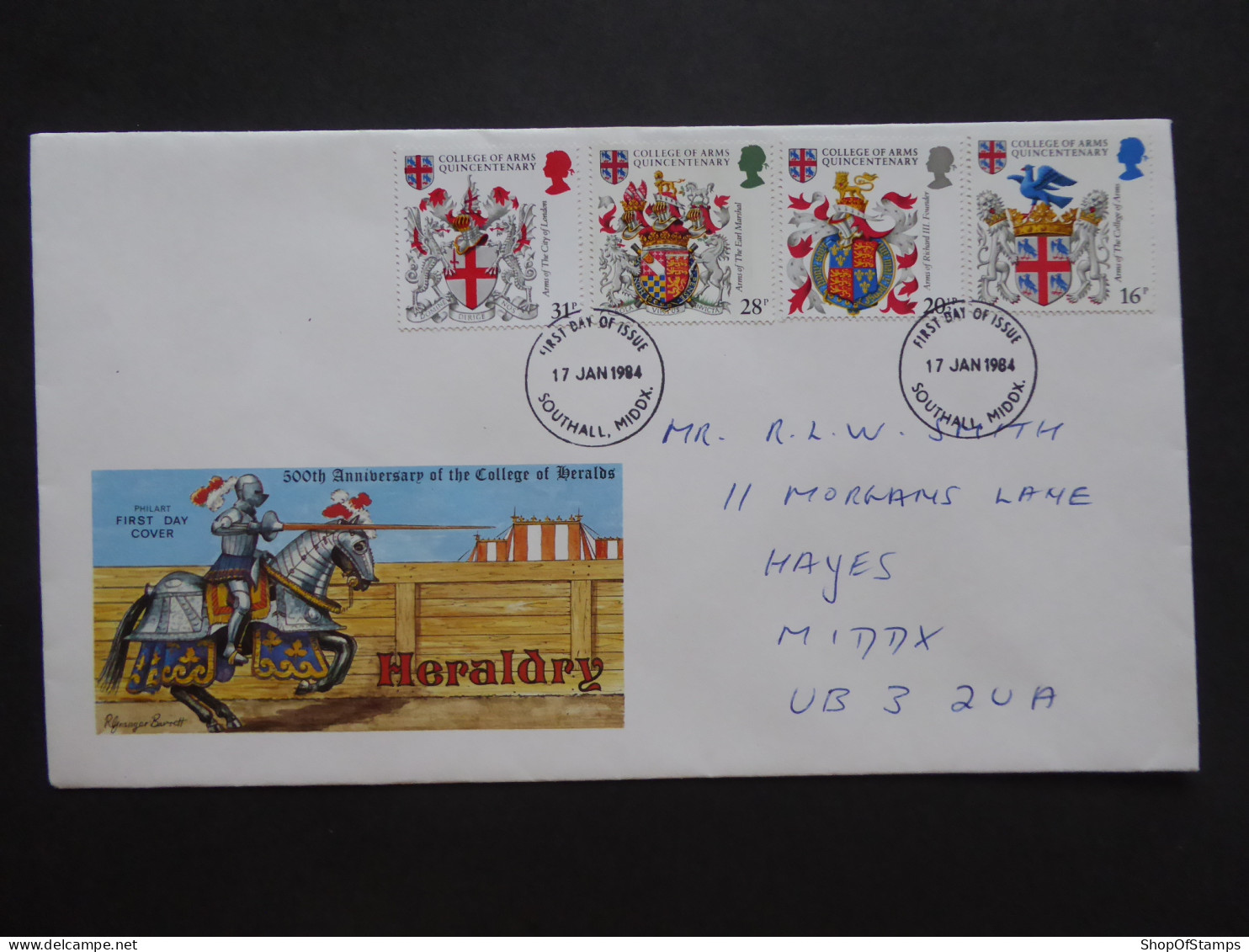 GREAT BRITAIN SG 1236-39 COLLEGE OF ARMS 500YRS FDC    - Non Classés