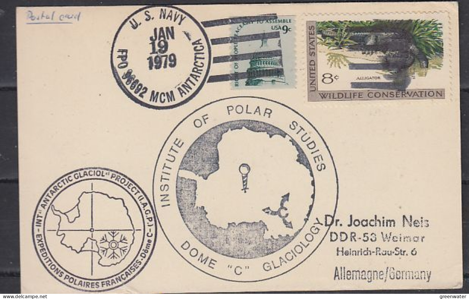 USA  Institute Of Polar Studies Dome C Glaciology  Ca McMurdo JAN 19 1979 (59726) - Forschungsstationen