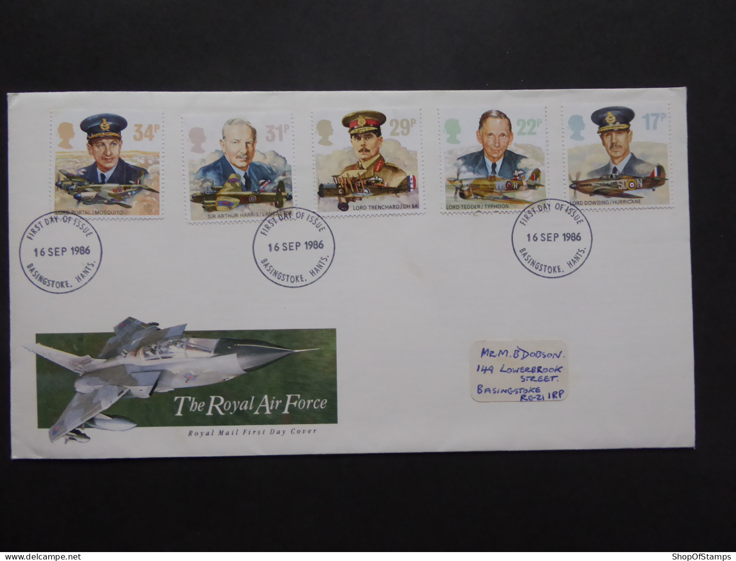 GREAT BRITAIN SG 1336-40 HISTORY OF ROYAL AIR FORCE FDC    - Non Classés